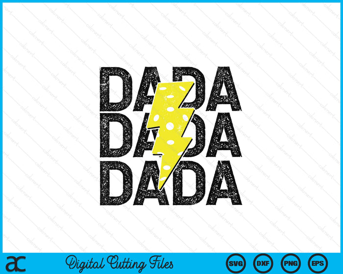 Pickleball Dada Distressed Lightning Bolt SVG PNG Digital Printable Files