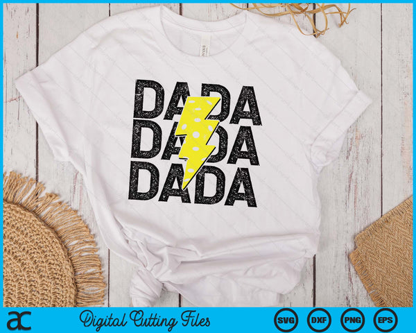 Pickleball Dada Distressed Lightning Bolt SVG PNG Digital Printable Files