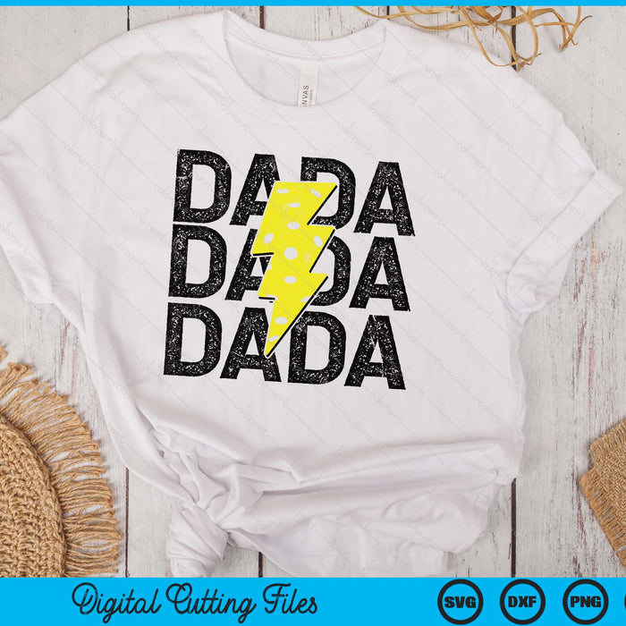 Pickleball Dada Distressed Lightning Bolt SVG PNG Digital Printable Files