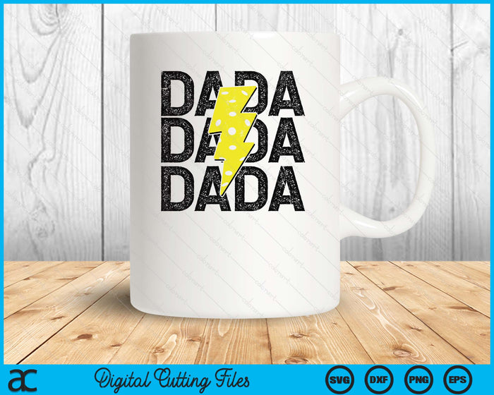 Pickleball Dada Distressed Lightning Bolt SVG PNG Digital Printable Files