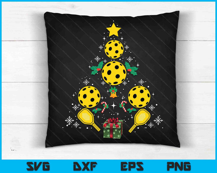 Pickleball Equipment Christmas Tree Christmas pickleball SVG PNG Digital Cutting Files