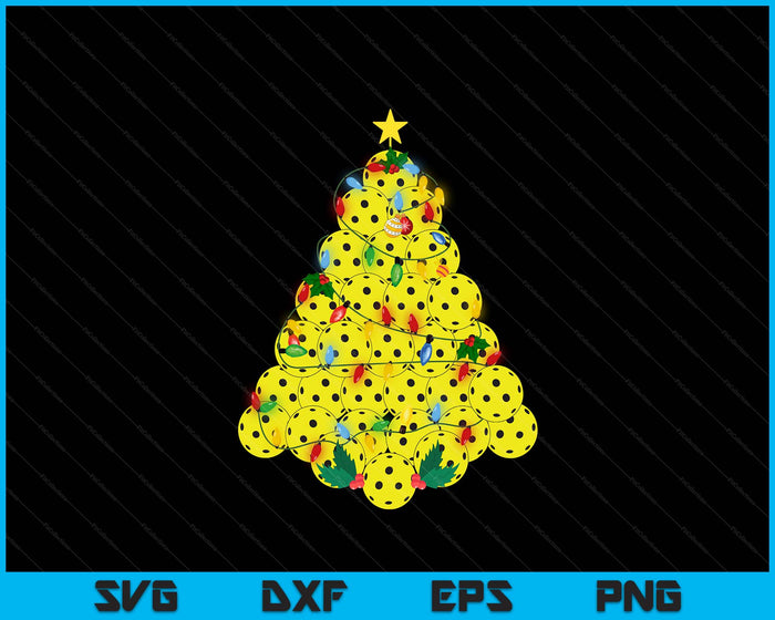 Pickleball Football Christmas Tree Xmas Pajamas Player Coach SVG PNG Digital Printable Files