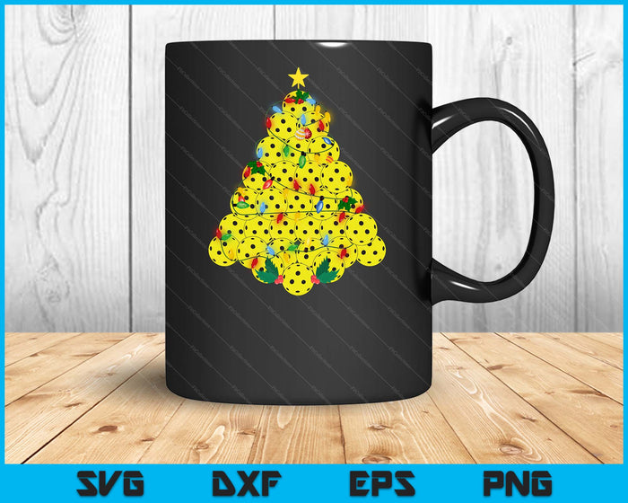 Pickleball Football Christmas Tree Xmas Pajamas Player Coach SVG PNG Digital Printable Files