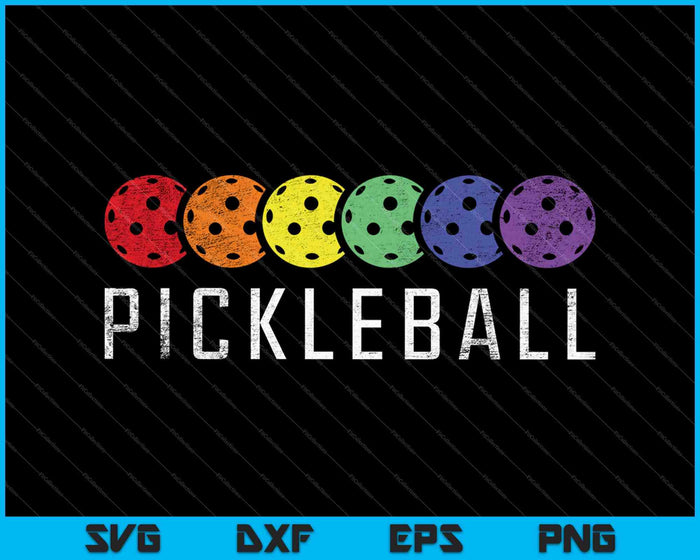 Pickleball Divertido Paddle Deportes Jugador Retro Vintage SVG PNG Cortando Archivos Imprimibles