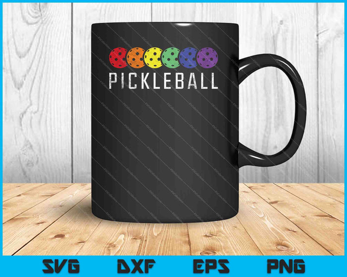 Pickleball Divertido Paddle Deportes Jugador Retro Vintage SVG PNG Cortando Archivos Imprimibles