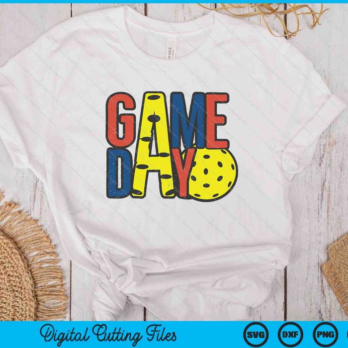 Pickleball Game Day Navy Blue And Red SVG PNG Digital Printable Files