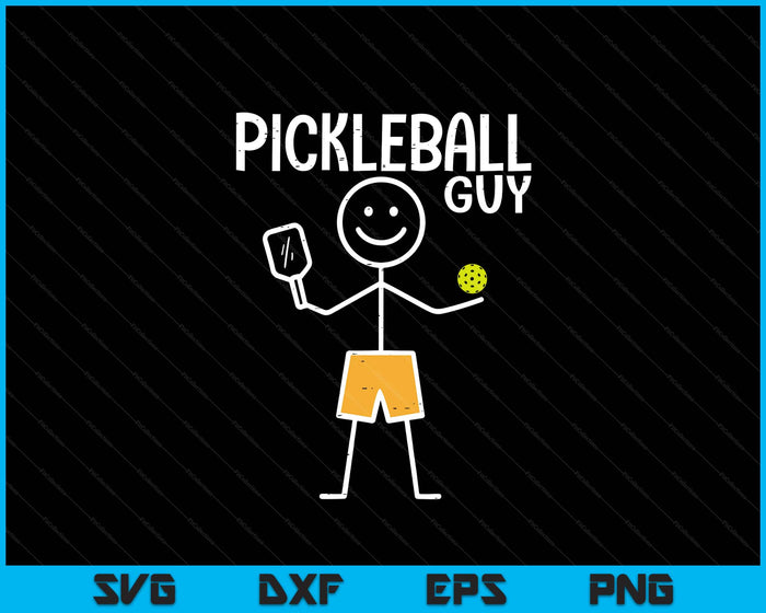 Pickleball Guy Stickman Pickle Ball SVG PNG Digital Printable Files