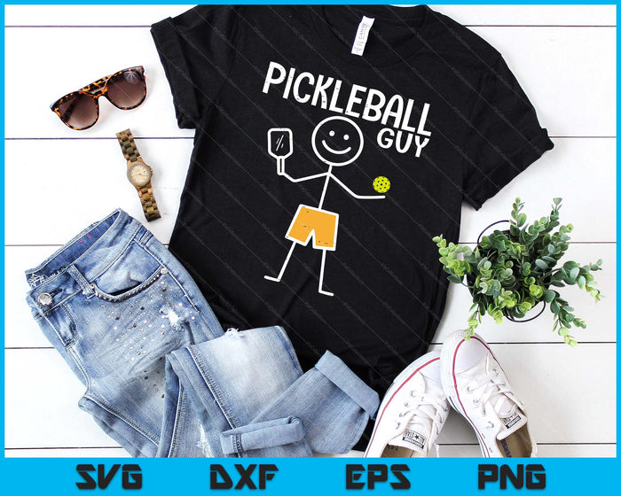 Pickleball Guy Stickman Pickle Ball SVG PNG Digital Printable Files
