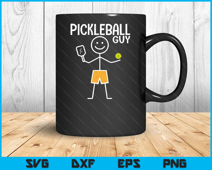 Pickleball Guy Stickman Pickle Ball SVG PNG Digital Printable Files
