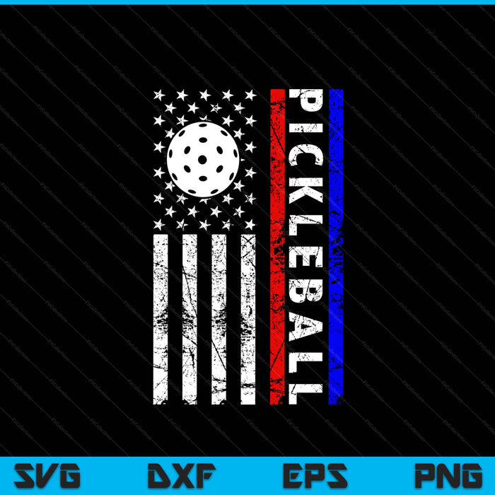Pickleball lovers 4th of July American flag pickle ball USA SVG cut file
