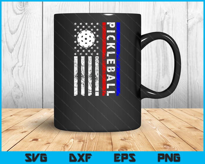 Pickleball Lovers 4th of July American Flag Pickle Ball USA SVG PNG Digital Printable Files