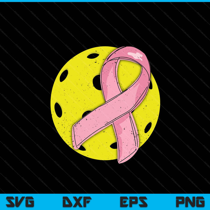 Pickleball pink ribbon breast cancer awareness sport lover SVG cut file