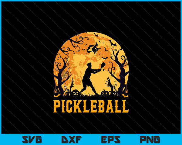 Pickleball player Halloween spooky pickleball lover SVG PNG cut file for Cricut