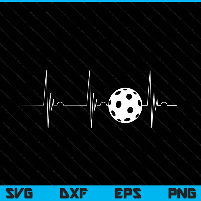 Pickleball speler Heartbeat EKG Pulse Whiffle Ball Game SVG PNG digitale snijbestanden