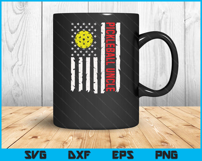 Pickleball Uncle USA American Flag Patriotic Uncle 4th Of July SVG PNG Digital Printable Files