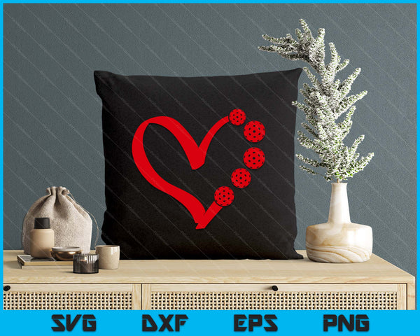 Pickleball Valentine Day Heart Pickleball SVG PNG Digital Printable Files