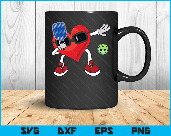 Pickleball Valentines Day Dabbing Heart Kids Boys SVG PNG Digital Printable Files