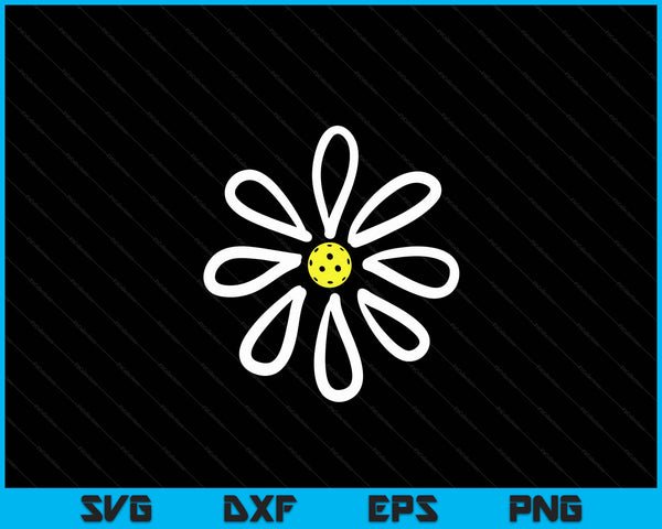 Pickleball flower daisy pickleball center SVG PNG cut file for Cricut