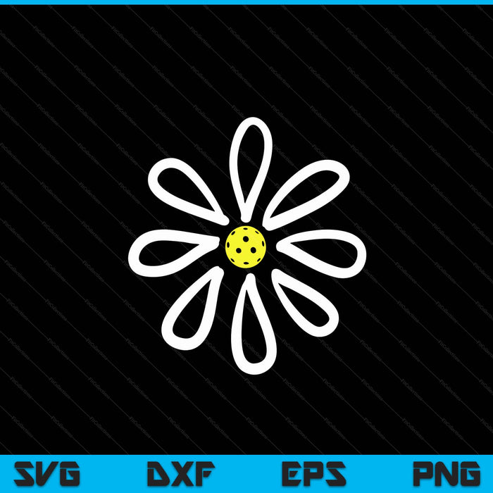 Pickleball flower daisy pickleball center SVG PNG cut file for Cricut