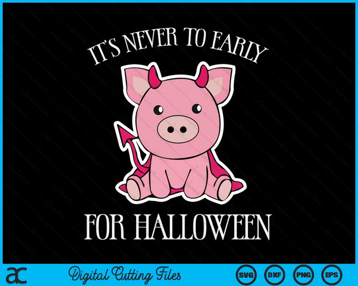 Pig Halloween Cute Devil Costume Pigs Halloween SVG PNG Digital Cutting Files