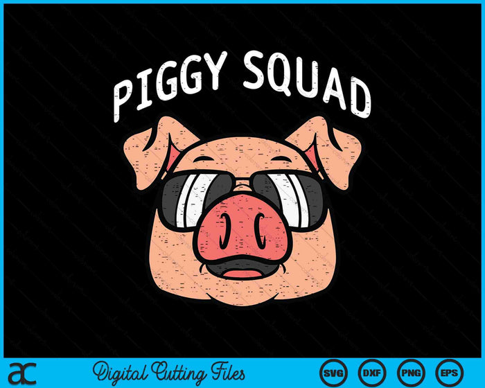 Piggy Squad Funny Pig Farmer Hog Farm Animal SVG PNG Digital Cutting Files