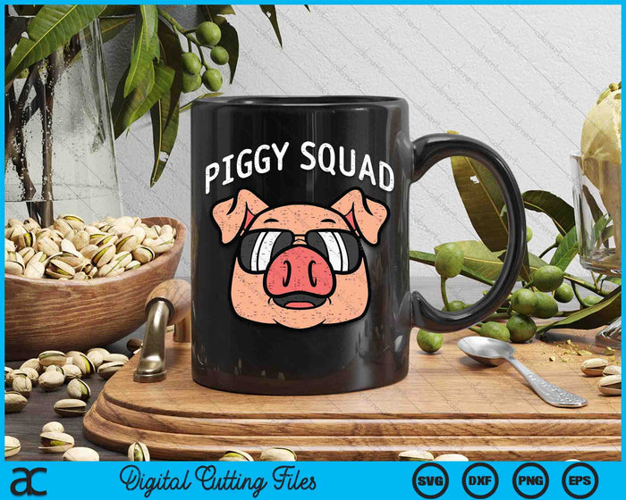 Piggy Squad Funny Pig Farmer Hog Farm Animal SVG PNG Digital Cutting Files