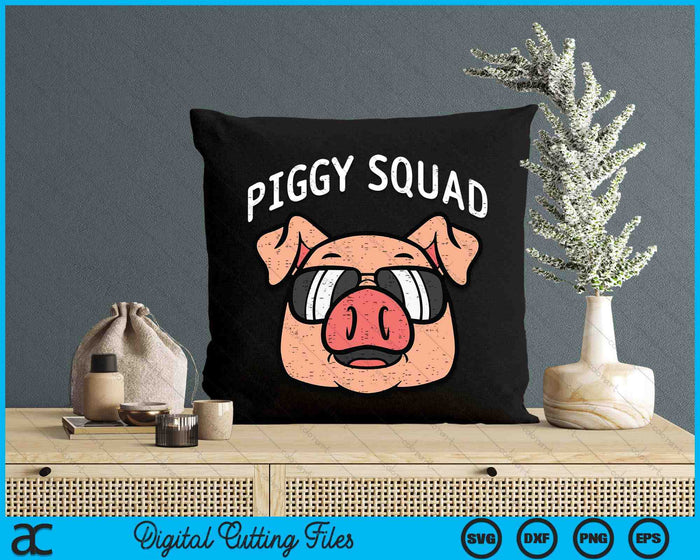 Piggy Squad Funny Pig Farmer Hog Farm Animal SVG PNG Digital Cutting Files