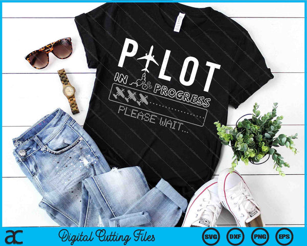 Piloto en progreso divertido futuro piloto aviación avión SVG PNG cortando archivos imprimibles - on a t-shirt