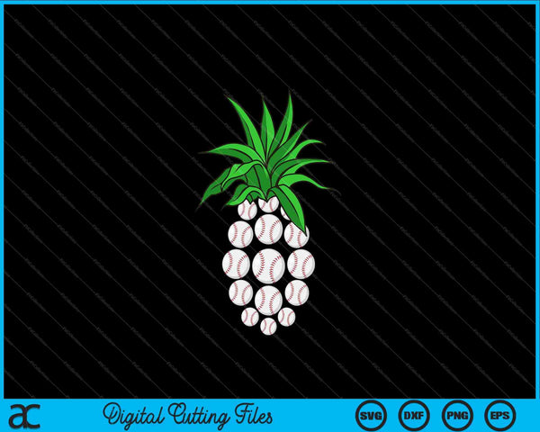 Pineapple Baseball Hawaiian Aloha Beach Hawaii SVG PNG Digital Cutting Files