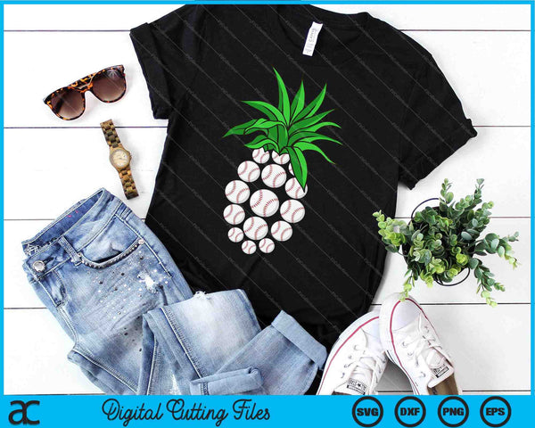 Piña Béisbol Hawaiano Aloha Beach Hawaii SVG PNG Archivos de corte digital - on a t-shirt