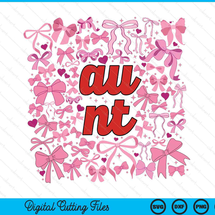 Pink Aunt Coquette Mothers Day SVG PNG Digital Printable Files