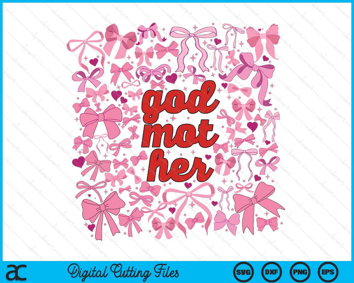 Pink Godmother Coquette Mothers Day SVG PNG Digital Printable Files