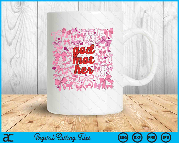 Pink Godmother Coquette Mothers Day SVG PNG Digital Printable Files