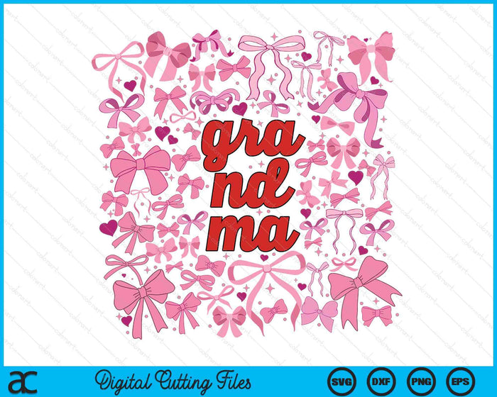 Pink Grandma Coquette Mothers Day SVG PNG Digital Printable Files