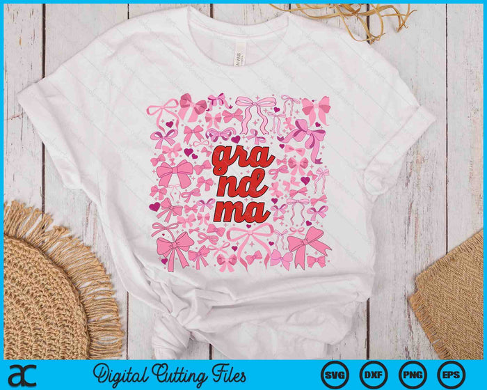 Pink Grandma Coquette Mothers Day SVG PNG Digital Printable Files