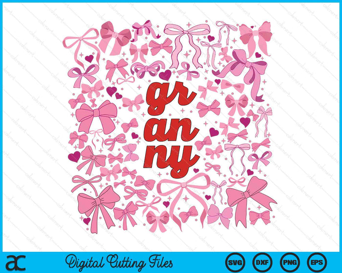 Pink Granny Coquette Breast Cancer Mothers Day SVG PNG Digital Printable Files