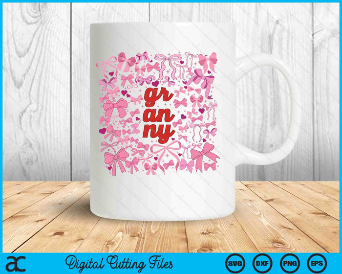 Pink Granny Coquette Breast Cancer Mothers Day SVG PNG Digital Printable Files