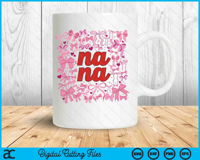 Pink Nana Coquette Breast Cancer Mothers Day SVG PNG Digital Printable Files