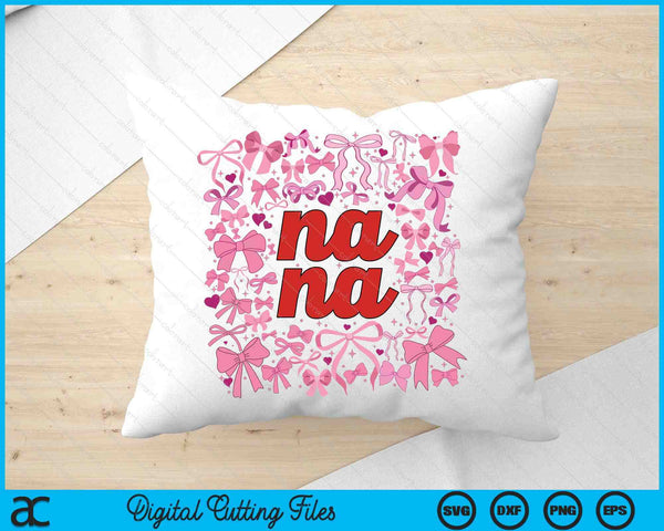 Pink Nana Coquette Breast Cancer Mothers Day SVG PNG Digital Printable Files