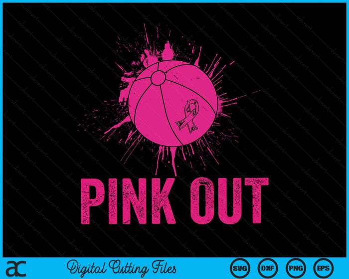 Pink Out Breast Cancer Awareness Beach Ball Breast Cancer SVG PNG Digital Cutting Files