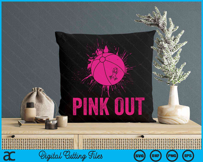 Pink Out Breast Cancer Awareness Beach Ball Breast Cancer SVG PNG Digital Cutting Files