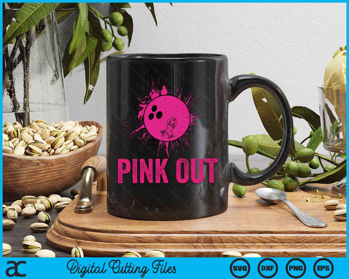Pink Out Breast Cancer Awareness Bowling Breast Cancer SVG PNG Digital Cutting Files