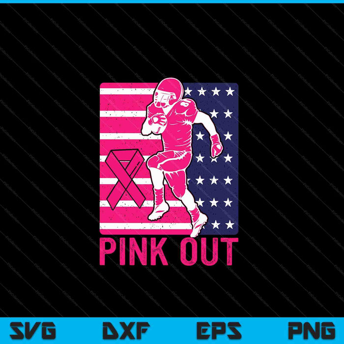 Pink out breast cancer awareness football SVG cut file
