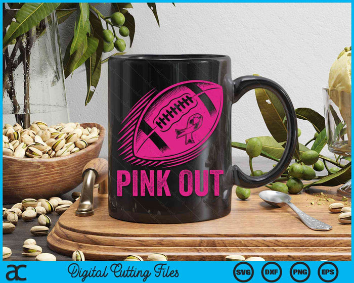 Pink Out Breast Cancer Awareness Football Breast Cancer SVG PNG Digital Cutting File