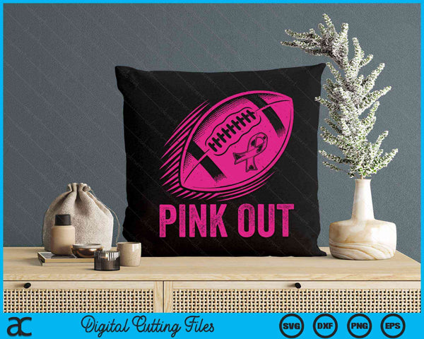 Pink Out Breast Cancer Awareness Football Breast Cancer SVG PNG Digital Cutting File