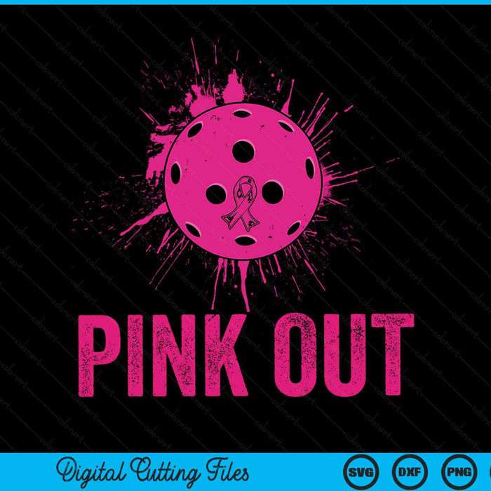Pink out breast cancer awareness pickleball SVG cut file