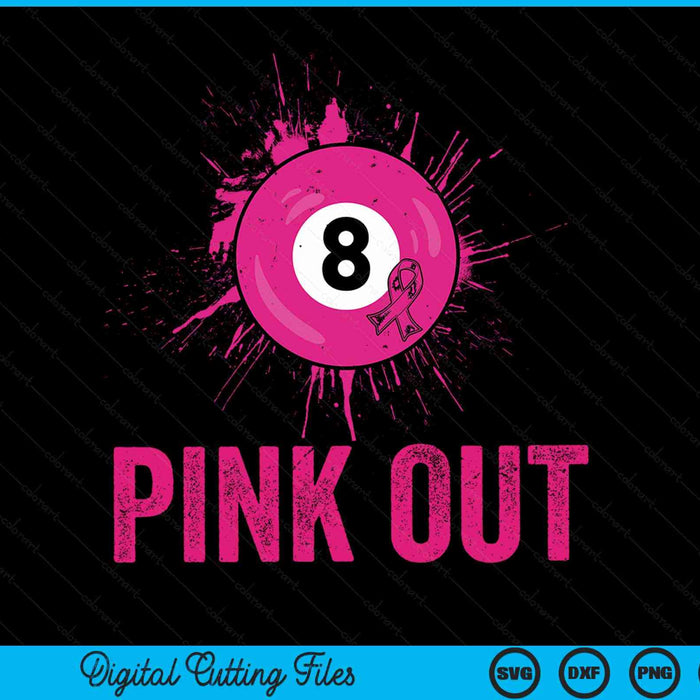 Pink out breast cancer awareness pool ball SVG cut file