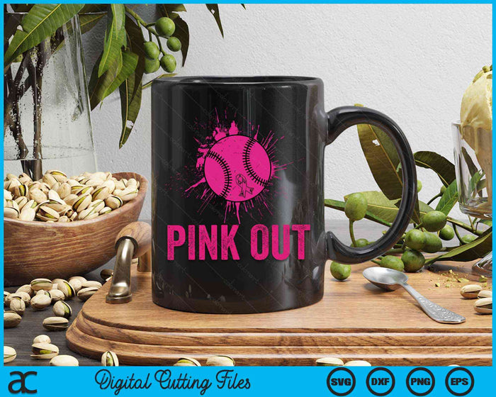 Pink Out Breast Cancer Awareness Softball Breast Cancer SVG PNG Digital Cutting Files