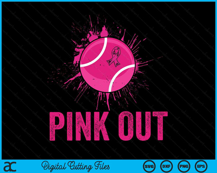 Pink Out Breast Cancer Awareness Tennis Breast Cancer SVG PNG Digital Cutting Files