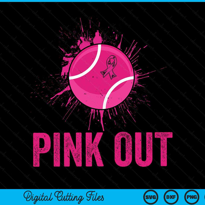 Pink Out Breast Cancer Awareness Tennis Breast Cancer SVG PNG Digital Cutting Files